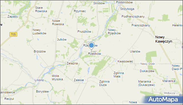 mapa Rzędków BC, Rzędków BC na mapie Targeo